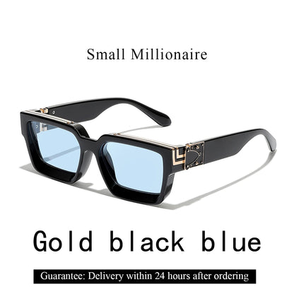 Retro Black Millionaire Shades Luxury Sunglasses 2026 for Men Designer Famous Brand Square Sun Glasses Man Women Sunglass
