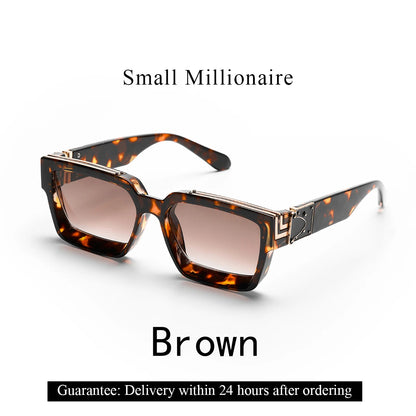 Retro Black Millionaire Shades Luxury Sunglasses 2026 for Men Designer Famous Brand Square Sun Glasses Man Women Sunglass