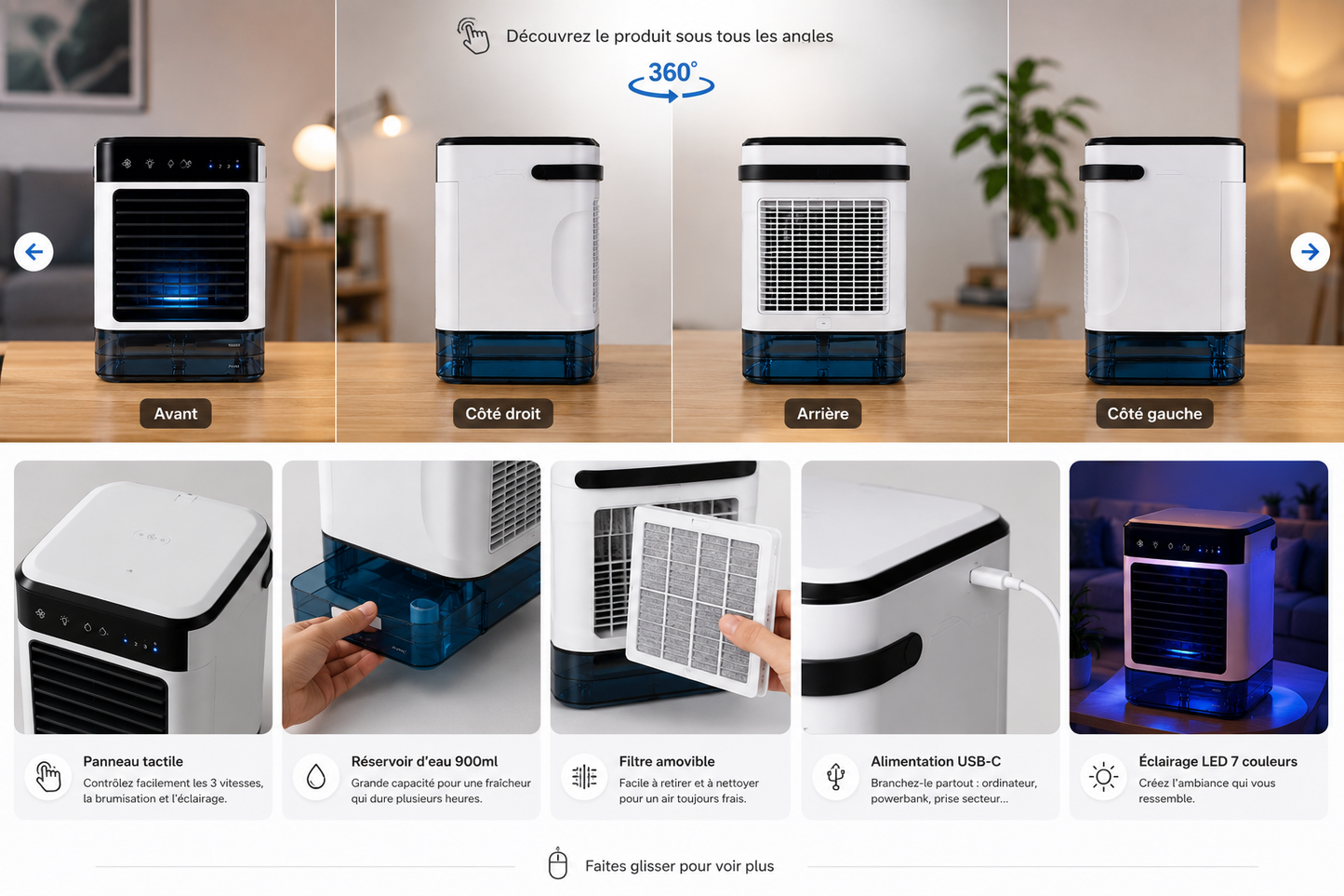 ClimaFresh-Mini Climatiseur portable