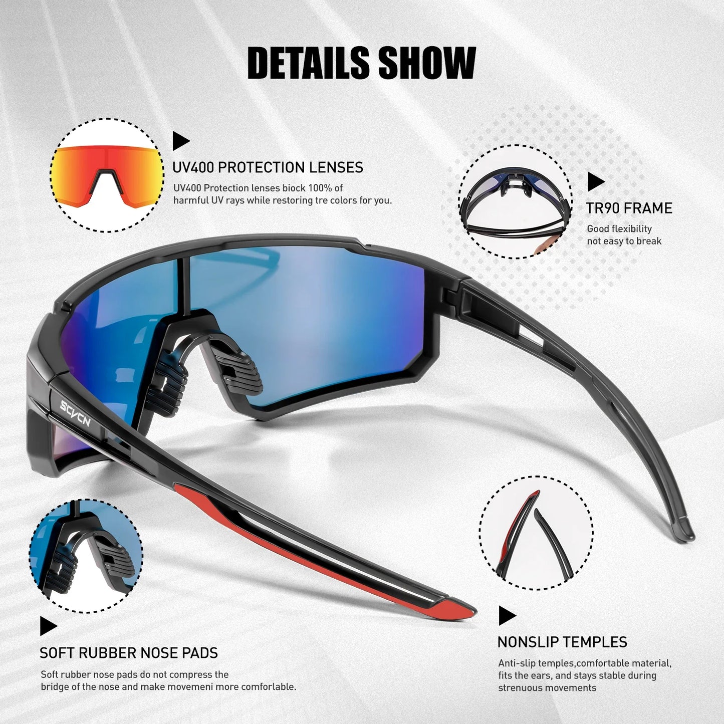 Snow Sunglasses Hiking Eyewear Outdoor Cycling for Women Men MTB Bike Glasses Sports Mountain Cycling UV400 Skiing Goggles
