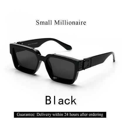 Retro Black Millionaire Shades Luxury Sunglasses 2026 for Men Designer Famous Brand Square Sun Glasses Man Women Sunglass
