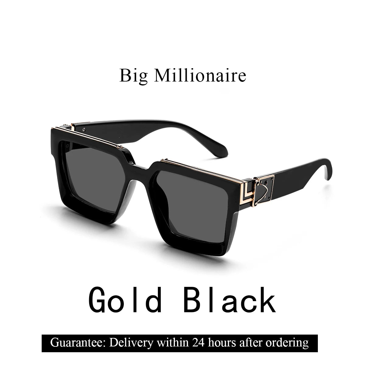 Retro Black Millionaire Shades Luxury Sunglasses 2026 for Men Designer Famous Brand Square Sun Glasses Man Women Sunglass
