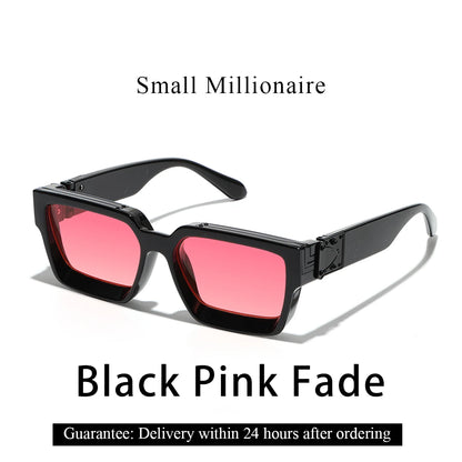 Retro Black Millionaire Shades Luxury Sunglasses 2026 for Men Designer Famous Brand Square Sun Glasses Man Women Sunglass